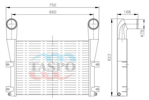 320401Т-1172010-01 Охладитель наддувочного воздуха (ОНВ) ПАЗ-3204-03 с дв.Cummins ISBe 185B Евро-3 алюм. ТАСПО