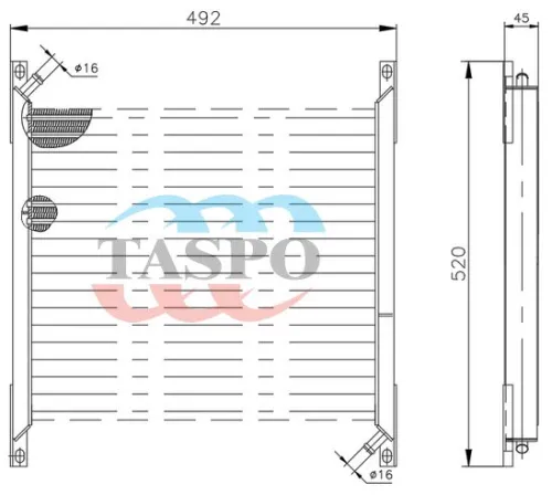 100А-1013010-04 Радиатор масляный 3-х рядн. 2хd=16, 490х395; МАЗ-4370 (дв.ММЗ Д-245.9Е2) ТАСПО