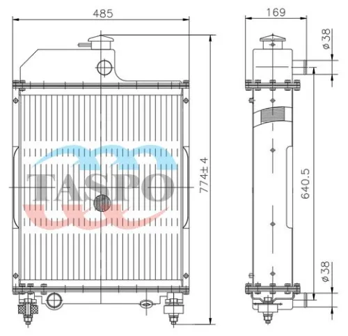70У-1301.100 Радиатор водяной МТЗ 4-рядн. 1хd=38,1хd=40; (алюминиевый) дв.Д-240 МТЗ-80,82,Т-70С ТАСПО