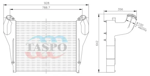 53205БРT-1170300 Охладитель наддувочного воздуха ОНВ Камаз-54115 ТАСПО
