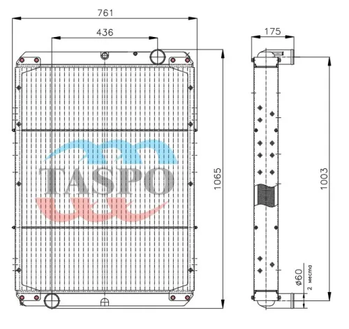 6520T-1301010-01 Радиатор водяной КАМАЗ-6520,53605,5360,5460,6460,6522; (алюмин.) ТАСПО