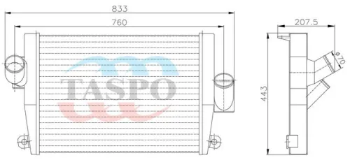 33104Т-1172012 Охладитель наддувочного воздуха (ОНВ) ГАЗ-33104 (1-рядн. 2хd=70, 450х600) ТАСПО