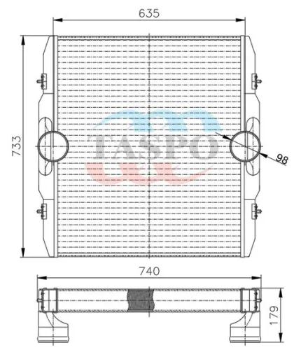 5297Т-1170300 Охладитель наддувочного воздуха ОНВ НЕФАЗ-5299 ТАСПО