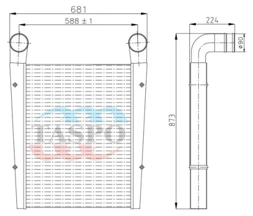 4320Т5-1172010 Охладитель наддувочного воздуха (ОНВ) УРАЛ-4320,43206,УРАЛ Некст (дв.ЯМЗ 536.02 10) ТАСПО