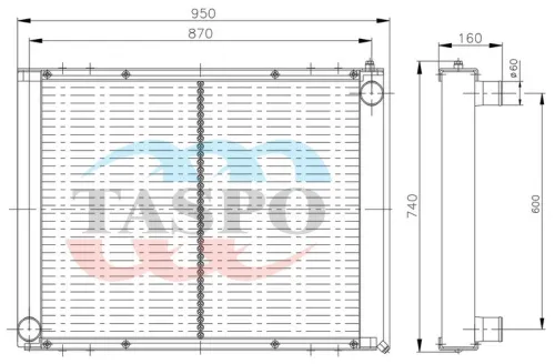527006НГ-1301010-10 Радиатор водяной Волжанин-527006 (дв.Deutz) ТАСПО