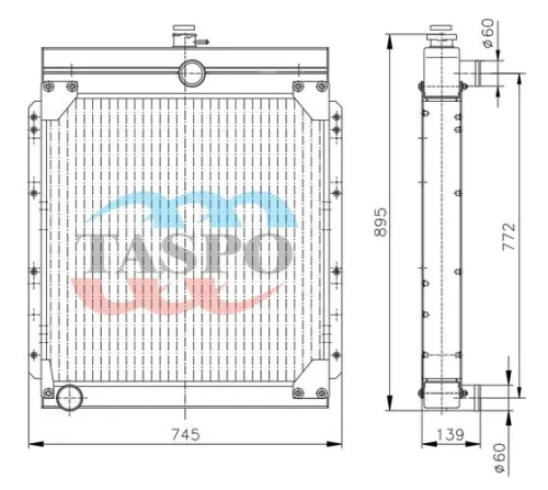 54115ДГ-1301010 Радиатор водяной дизельный генератор ДГУ (100 кВт) ТАСПО
