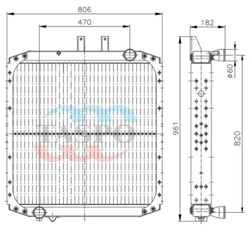 5550В3Т-1301010 Радиатор (алюм) МАЗ-5340В2,5550В3,5440В3 с дв.ЯМЗ-5363.10,5361.10,536.10 Евро-4 ТАСПО