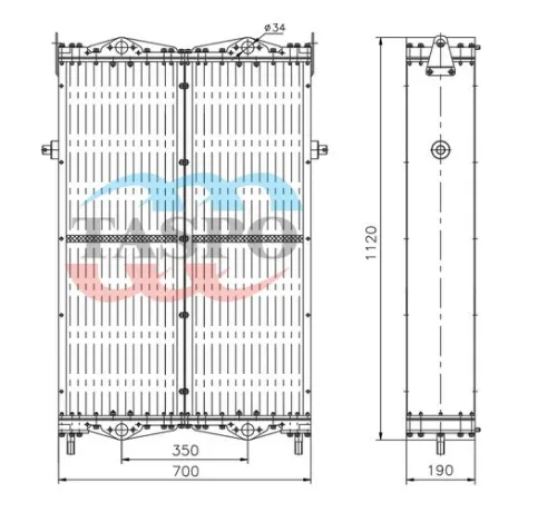 692375Т-1301008 Радиатор водяной дизельная электростанция (дв.ЯМЗ-7514) ТАСПО