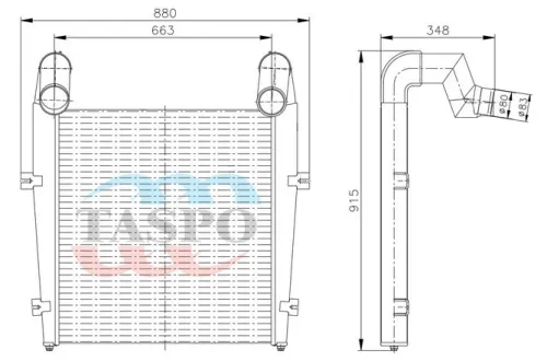 5440A9-1323010-010 Интеркулер (охладитель наддувочного воздуха) Евро-3 ЯМЗ-650.10 Premium ('96-), Kerax ('97-) RVI Kerax (2000-2021) ТАСПО