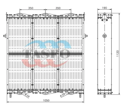 550-1301100 Радиатор водяной ДГУ дизель-генератора ТМЗ-8502,8525.10,850.10 (315-350кВт) ТАСПО
