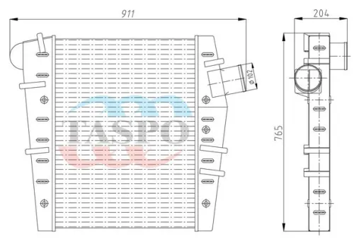 ТА40К-1323010-02 Охладитель наддувочного воздуха ОНВ БелАЗ-7540К (30 тонн) ТАСПО