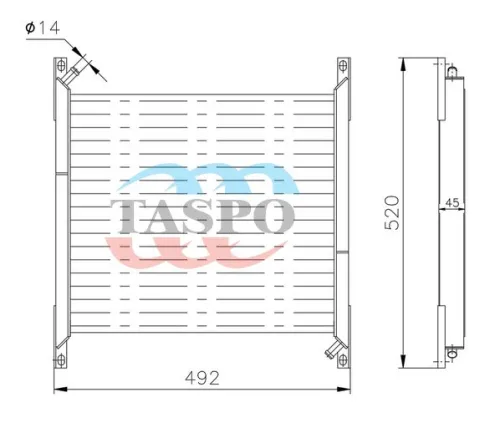 100A-1013010-05 Радиатор масляный МТЗ; алюм. 2хd=14 ТАСПО