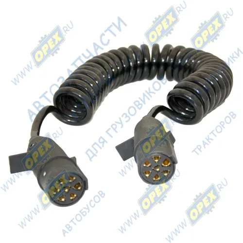 230242 Кабель электрический спиральный L=4500 7/7конт. ISO1185 (тип N) основ. свет прицепа MAN LCV (1970-2020), RVI LCV (1970-2020), VOLVO FH12 (1993-2020),; (пластик) ТАЮРАВТО