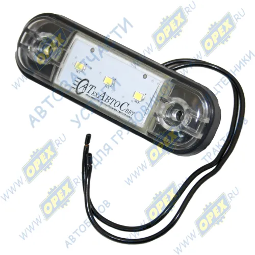 160-01-3LED Фонарь габаритный бесцветный 84х24 светодиод; белый (с прокладкой) ТЕХАВТОСВЕТ