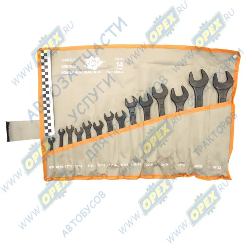 10996 Набор комбинированных ключей; 8-32 (14 предметов) в сумке 101214 ТЕХМАШ1