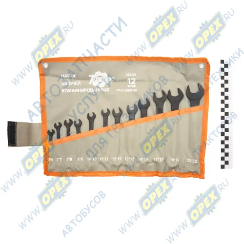12776 Набор комбинированных ключей; 6-22 (12 предметов) в сумке ТЕХМАШ2