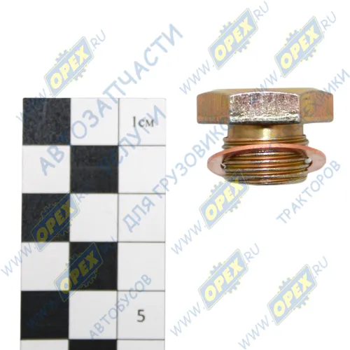 Н01799-01 Пробка (сталь) DIN7604 М18х1,5 h=19 К=24 магнитная с шайбой (медь) КПП Газель Некст Технокомплект1