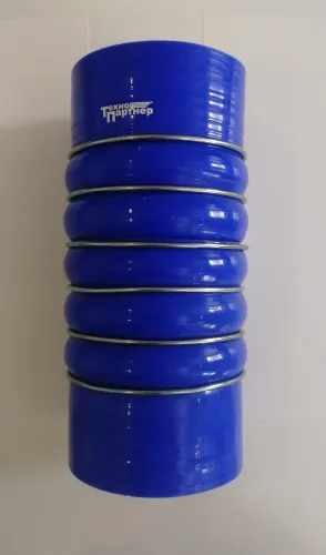 53205-1170248-10 Шланг (патрубок) ф100х112 L=210 (гофра) теплообменника воздушного ЕВРО; (силикон) 6 колец ТехноПартнер