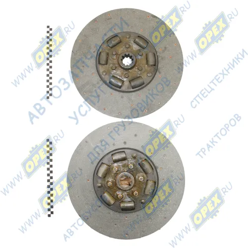 238-1601130/31 Диск сцепления ведомый ф400; шл.=10; фшл.=42х6 ЯМЗ 236,238,238Н; (комплект 2 шт. перед./задн.) ТМЗ1