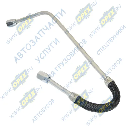 533630-3509278 Трубка компрессора МАЗ со шлангом (ф10; L=600 Г=М16+К19/Г=М16+К19 подвода охлаж.жидкости) ТМК