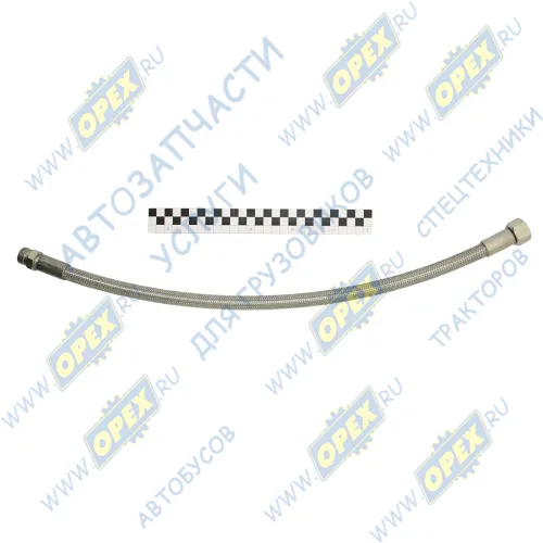 6520-3506060-14ТМК (гайка+штуцер) Шланг тормозной (ГАЙКА+ШТУЦЕР) L=605-655 Г=М22+К27/Ш=М22+К24 в броне компрессора Евро-2 ф20; (полиамидная трубка) ТМК