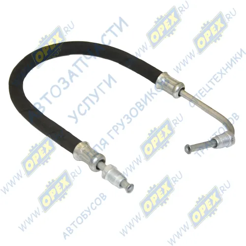 4310-1602590 Шланг тормоз. (РТИ+сталь) ф17 L=470 Ш=М12+К13/Ш=М12+К13 кривой ПГУ на 4310 с угл.нак.90 град ТМК