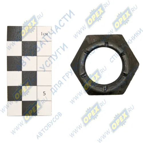 700-30-2047 Гайка С/И М27х1,5 h=32 (коронч.) к верху на конус шпильки ступицы Т-170 ТТС1