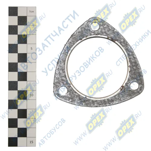 3160-20-1203088-95 Прокладка (м/асбест) треуг. 95х95; фвнутр=64; 3отв.ф9, фланца резонатора приемной трубы глушителя УАЗ-31519,3163,Патриот,Хантер УАЗ