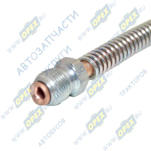 375-3506062-Б Трубка (медь) ф6; L=1020 Ш=М12+К12/Ш=М12+К12 от тройника к лев.перед.тормозу в пружине Урал1