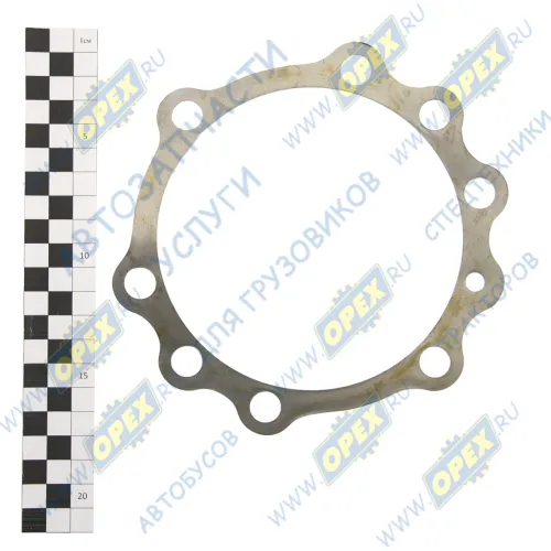 375-2402127 Прокладка (сталь) С/Ф; ф125х150х0,1; 8отв.ф13/1отв.ф8, регулир. Урал