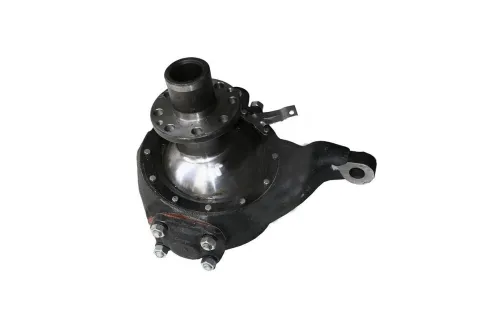 55571-2304010-11 Кулак поворотный правый в сборе Урал; (8 отв., опора шар. 55571, под рычаг 4320-2304100 а/м после 96 г.в.) (двуглавый рычаг) Урал