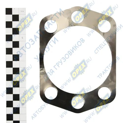 55571-2304074 Прокладка С/Ф; регулир. (сталь) 115х160; фвнутр=100; 6отв.ф18; 0,1мм цапфы поворотного кулака Урал