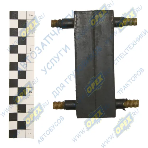 24-1001050-Б Подушка прямоуг. 45х120 h=30 в сборе со шпильками, задней опоры КПП Газель; (РТИ) ЧайковРТИ1