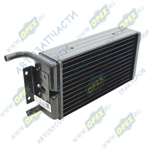 5320-8101060-04 Радиатор отопителя автобус НЕФАЗ 4-рядный; 4-рядн.медный без краника 385х180х90; 2 вых.ф18, 1 прямой/1 загнутый ШААЗ