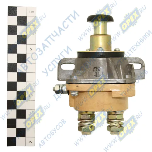 1212.3737-05 Выключатель массы АКБ (с ручным приводом) 12-24В L=140; 3-х конт. под гайку ,кнопочный ручной, МТЗ универсальный Экран2