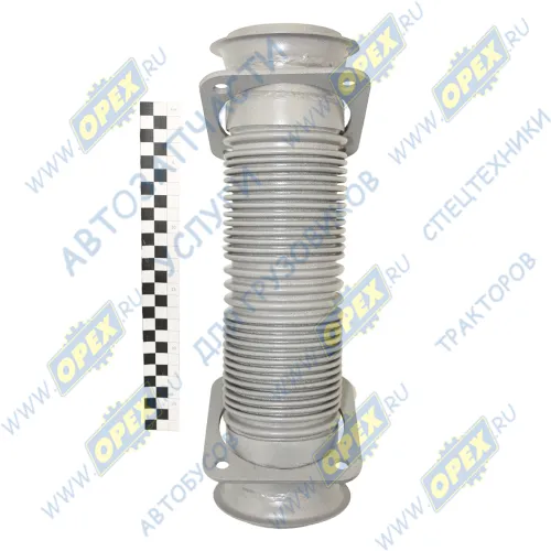54115-1203012-70Э Рукав глушителя (металлорукав) L=400 ф125 2 квадр.фланца по 4отв. ф10 Евро-2,3; L=400 Элемент1