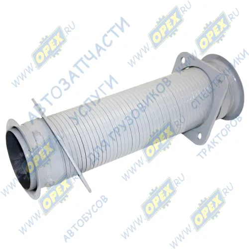 54115-1203012Э Рукав глушителя (металлорукав) L=360 ф80 2 квадр.фланца по 4отв. ф10 Евро-2,3 Элемент2