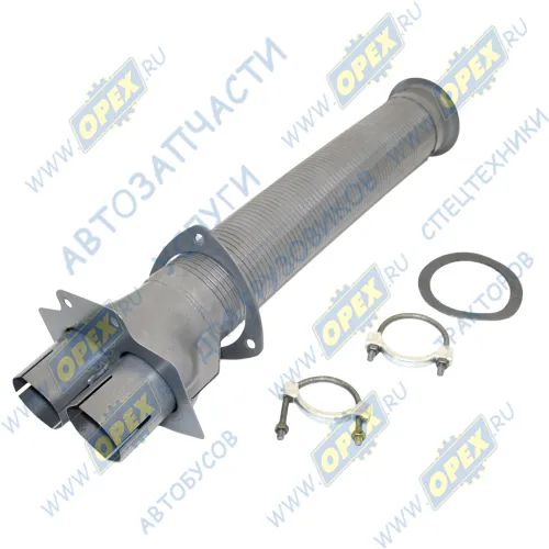 5320-1203012Э Рукав глушителя (металлорукав) ф95 L=650 фланец 3отв.ф10/2патрубка ф68 Элемент