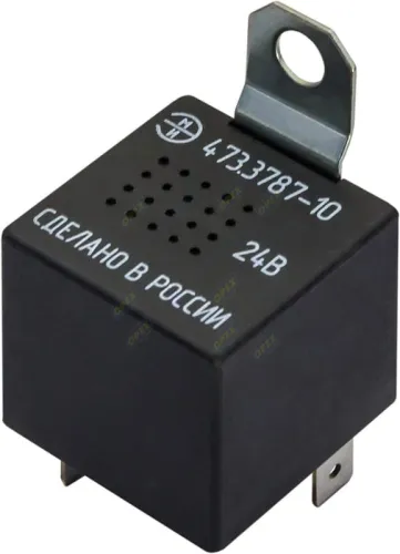 473.3787-10 Реле сигнала (сиганлизатор) (РС531) 24В 2 плоские клеммы, с крон-м КАМАЗ,ГАЗ 30х30х30; ЭлМехИзмер