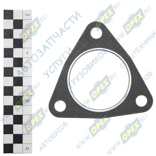 240-1008098 Прокладка треуг. 101х101 ф61 3отв. сильфона газопровода; м/асбест+сталь (окантовка) ЯЗТО