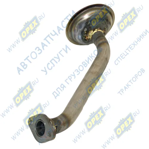 650.1011398 Патрубок (сталь) ф30 L=400; 1 ромбич.фланец 2отв.ф10 в сборе с сетчатым фильтром ф122, маслозаборны ЯМЗ1