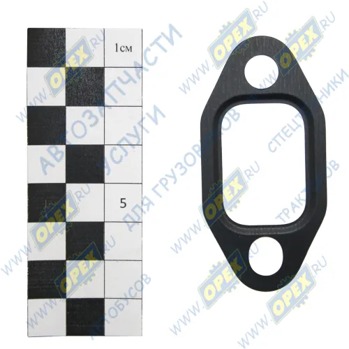 5340.1213066-10 Прокладка ромбич. 66х32; 2отв.ф8 патрубка отводящего системы РОГ (дв.ЯМЗ-534,536); (сталь) ЯМЗ