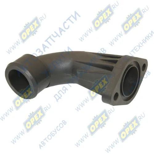 7511.1013724 Патрубок кривой (1 изг. ПВХ) ф56 L=220 ромб. фланец 2отв.ф11 ЯМЗ-236НЕ,БЕ,7601,7511 подводящий теплообменника ЯМЗ