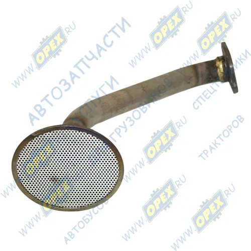 650.1011398 Патрубок (сталь) ф30 L=400; 1 ромбич.фланец 2отв.ф10 в сборе с сетчатым фильтром ф122, маслозаборны ЯМЗ