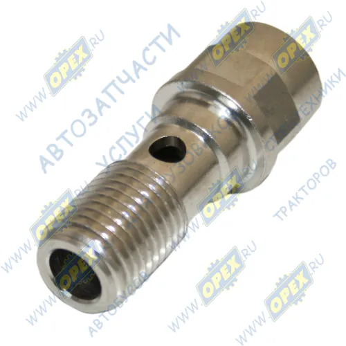 53443.1104349 Штуцер С/И под трубку ф10/Рнар.=М14х1,5; 1отв.ф5 L=48 К=17 топливной трубки дв.ЯМЗ-534 ЕВРО-5 ГАЗон-Некст ЯМЗ