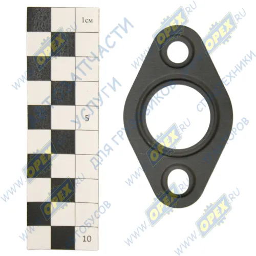 5340.1013684 Прокладка (сталь) ромбич.75х45; фвнутр=25; 2отв.ф7 теплопередающего элемента ЯМЗ