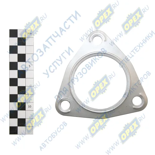 7511.1008058 Прокладка (сталь) треуг.110х115; фвнутр=65; 3отв.ф10, фланца (внутр.Ф65) ЯМЗ