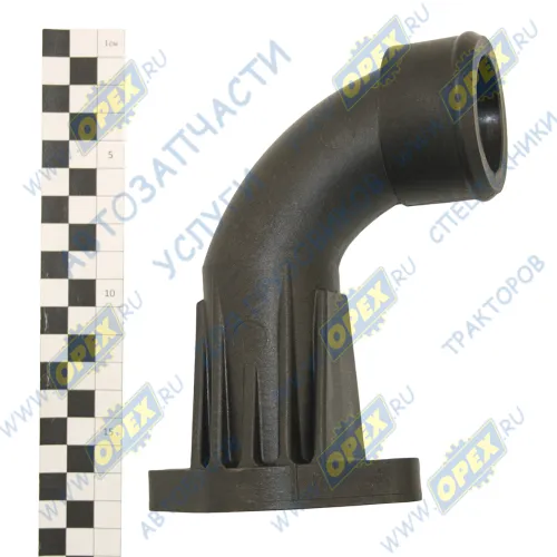 7511.1013724 Патрубок кривой (1 изг. ПВХ) ф56 L=220 ромб. фланец 2отв.ф11 ЯМЗ-236НЕ,БЕ,7601,7511 подводящий теплообменника ЯМЗ1
