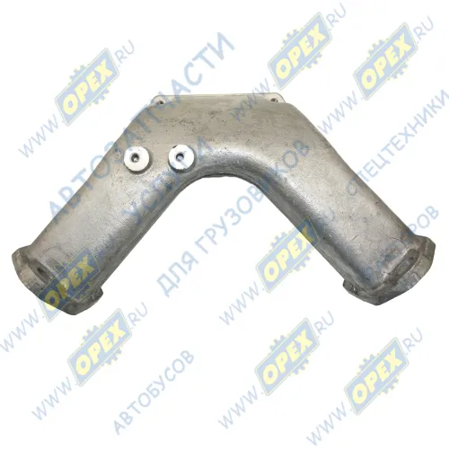 7511.1115032 Патрубок кривой (1 изг. алюм.) L=500 1 флан. С/Ф 4 отв. М10х1,5 ромб. флан. 2 отв. М8х1,25 2 флан. С/Фх2 отв. ф16 соединит. впускных коллекторов ЯМЗ-7 ЯМЗ2