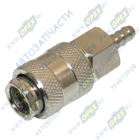 AT10796 Фитинг (штуцер) прямой; соединение быстросъемное (мама) - елочка ф6мм (компрессор,пневмоинструмент) AT